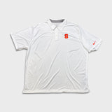 Nike Syracuse University Polo Shirt Mens 2XL White Dri Fit Sportswear