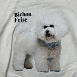 Vintage 90s Fruit of The Loom Sweatshirt Womens Medium White Bichon Frise Dog