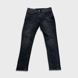 Levi's 512 Jeans Men 31x28 Black Slim Taper Leg Dark Wash Distress Stretch Denim Pants