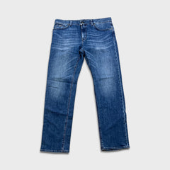 HUGO BOSS Jeans Mens 36x30 Blue Slim Straight Fit Stretch Medium Wash Denim Pants