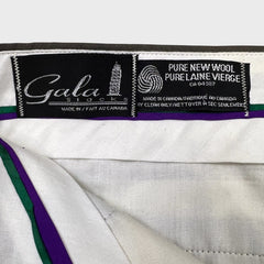 Vintage 80s Gala Slacks Pleated Trousers Mens 36x30 Green Pure Wool Dress Pants
