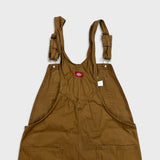 Dickies Overalls Mens 36x32 Brown Bib Hammer Loop Workwear Carpenter Canvas