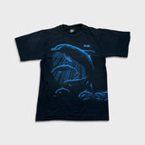 Vintage 90s Dolphin Florida T Shirt Mens Large Black USA Graphic Animal Tee