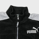 Vintage 90s PUMA Fleece Women XS Black Full Zip Outdoor Jacket