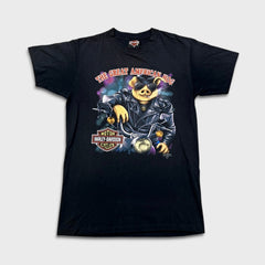 Vintage 1991 Harley Davidson Great American Hog T Shirt Mens Medium Black 3D Emblem USA