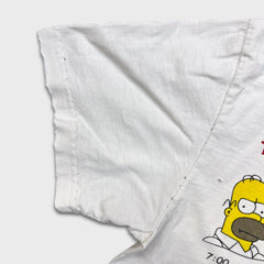 Vintage 90s Many Moods Of Homer Simpson T Shirt Mens White Large Distressed Cartoon Tee