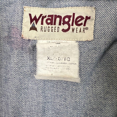 Vintage 90s Wrangler Denim Jacket Mens XL Blue Rugged Wear USA Trashed Trucker