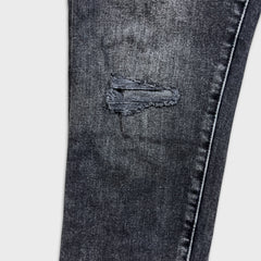Levi's 512 Jeans Men 31x28 Black Slim Taper Leg Dark Wash Distress Stretch Denim Pants