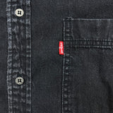 Vintage 90s Levi's Denim Shirt Mens Large Black Faded Dark Wash Button Up