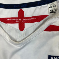 Vintage 2007/09 Umbro England Long Sleeve Home Shirt Mens XL Jersey Distressed