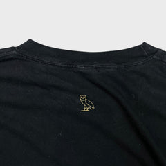 October's Very Own Long Sleeve Shirt Mens Medium Black OVO Collegiate Spell Out Tee