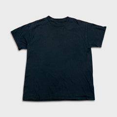 Vintage Y2K Blank T Shirt Mens Medium Black Classic Faded Short Sleeve Tee