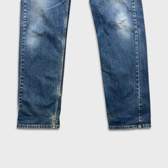 Levi's 505 Jeans Men 36x34 Blue Regular Fit Straight Leg Medium Wash Faded Denim Pants