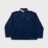 Vintage 90s Tommy Hilfiger Fleece Mens Small Blue Pullover 1/4 Zip Jacket