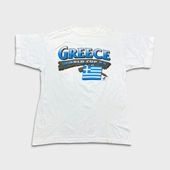 Vintage 1994 Greece FIFA World Cup T Shirt Mens XL White Soccer Sports Tee