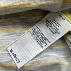 True Religion Henley Shirt Mens 3XL Yellow Horseshoe Striped Short Sleeve Tee