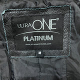 Vintage Y2K Ultra One Platinum TA Petro Leather Jacket Mens Medium Black A2 Flight Bomber