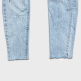 Levi's 501 S Jeans Women 26x29 Blue Skinny High Rise Light Wash Distressed Denim Pants