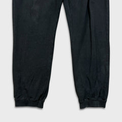 Stussy Worldwide Sweatpants Mens Large Black Faded Taper Leg Fleece Jogger