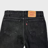 Vintage 90s Levi's 516 Jeans Mens 33x32 Black Slim Fit Straight Leg Faded Denim Pants