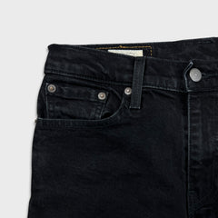 Levi's 502 Jeans Mens 30x28 Black Regular Taper Fit Dark Wash Denim Pants