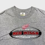 Vintage 90s Detroit Red Wings Long Sleeve Shirt Mens Medium Gray Bulletin NHL Hockey Tee
