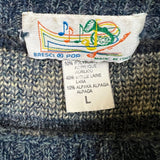Vintage 90s Wool Knit Geometric Sweater Mens Medium Blue Italy Pullover
