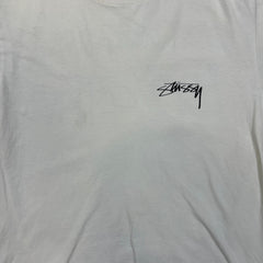 Stussy T Shirt Mens Medium White Have A Good Vibe Double Sided Care Label Tee