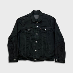 Levi's Type III Jean Jacket Mens Large Black Denim Western Trucker Button Up