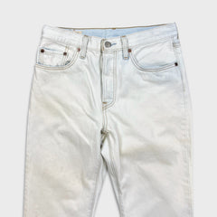 Levi's 501 Jeans Womens 27x26 White Original Fit Straight Light Wash Denim Pants
