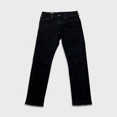 Levi's 502 Jeans Mens 30x28 Black Regular Taper Fit Dark Wash Denim Pants
