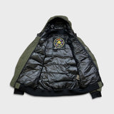 Moose Knuckles Heavy Jacket Mens Large Green Puffer Down Full Zip Coat