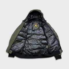 Moose Knuckles Heavy Jacket Mens Large Green Puffer Down Full Zip Coat