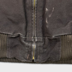 Carhartt Jacket Mens Small Brown J130 Duck Canvas Quilted Lined Faded Workwear