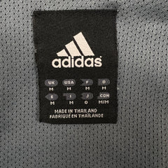 Adidas Light Jacket Mens Medium Blue Essentials 3 Stripe Full Zip Climalite Windbreaker Bomber