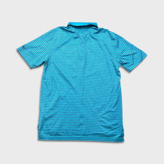 Peter Millar Polo Shirt Mens Small Blue Striped Crown Ease Preppy Golf