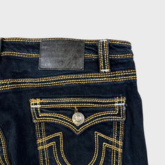 Vintage Y2K True Religion Jeans Mens 36x30 Big T World Tour Dark Wash Flap Pocket Denim Pants