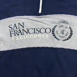 Vintage 90s San Francisco California Sweatshirt Mens Medium Blue 1/4 Zip USA Pullover