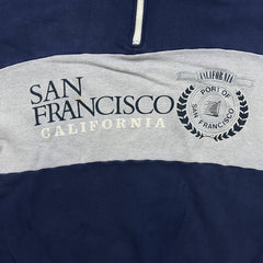 Vintage 90s San Francisco California Sweatshirt Mens Medium Blue 1/4 Zip USA Pullover