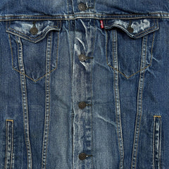 Levi's Denim Jacket Mens Large Blue Type III Dark Wash Trucker Western