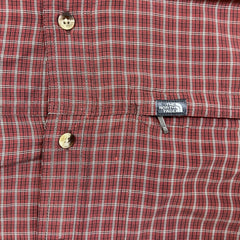 The North Face Shirt Mens Large Red Plaid Button Up Checkered Pocket Long Sleeve