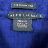 Vintage 90s Polo Ralph Lauren Shirt Womens Large Blue The Skinny Polo Preppy