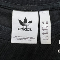 Adidas Originals T Shirt Mens Medium Black Trefoil Spell Out Short Sleeve Tee