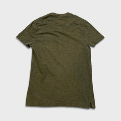 Burberry Brit T Shirt Mens Small Green Slub Cotton Pocket Metallic Knight Tee
