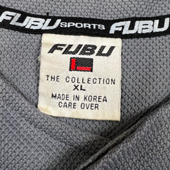 Vintage 90s FUBU Sports Baseball Jersey Mens XL Gray The Collection Spellout