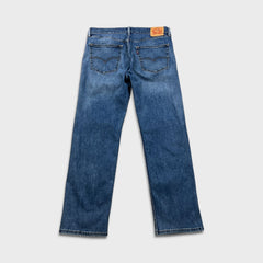 Levi's 505 Jeans Mens 36x32 Blue Regular Fit Straight Leg Dark Wash Stretch Denim Pants