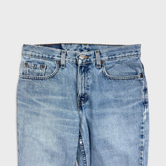 Vintage 90s Levis 505 Jeans Womens 30x29 USA Straight Leg Low Rise Distressed Denim Pants