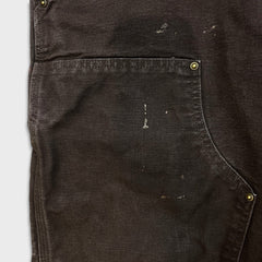 Carhartt Pants Mens 36x30 Brown Loose Fit Double Knee Workwear Carpenter Canvas
