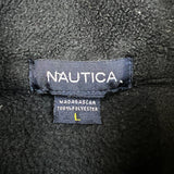 Vintage Y2K Nautica Fleece Mens Large Black 1/4 Zip Outdoor Pullover Jacket
