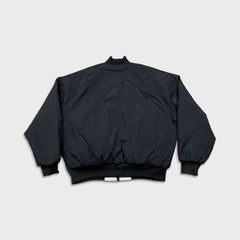 Vintage 90s Nike Jacket Mens Large Black Big Swoosh Reversible Quilted Bomber